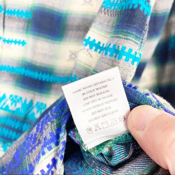 Roberta roller rabbit plaid ombré flannel blue - Picture 3 of 7